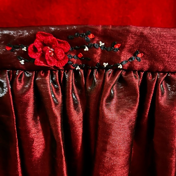 Festive Red Long Sleeve Girls Dress - Size 4 by C. C. Couture - Picture 4 of 16